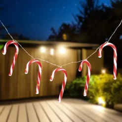 Northlight 7ct Red And White Candy Cane Christmas Lights - 4.5ft Clear Wire