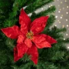 Northlight 18" Glittered Red Velvet Christmas Poinsettia Stem Spray -Northlight GUEST 035c1f7c b587 42e9 aedb 682fd68ae725