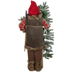 Northlight 48" Santa Claus With Artificial Flocked Alpine Tree Christmas Figure -Northlight GUEST 04e167ef 0dbf 46f7 81dc cb00a0a96e56