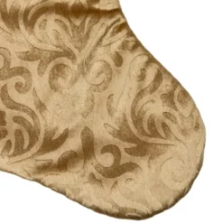 Northlight 20.5" Gold Etched Velvet Christmas Stocking With Glitter Print And Metallic Trim -Northlight GUEST 0a51d9a4 87d5 49c8 80f1 05f6c7760cbe