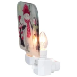 Northlight 4" Snowman And Penguins Glass Christmas Night Light