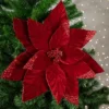 Northlight 24" Red Glittered Poinsettia Christmas Stem Spray -Northlight GUEST 10bcae91 35b4 4724 a02f 45ead4372ea9