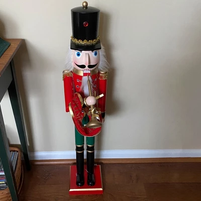 Northlight 36" Red And Green Christmas Nutcracker Soldier With Horn 7 Northlight 36" Red And Green Christmas Nutcracker Soldier With Horn - Image 5
