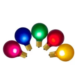 Northlight 10-Count Multi-Color Satin G50 Globe Christmas Replacement Bulbs