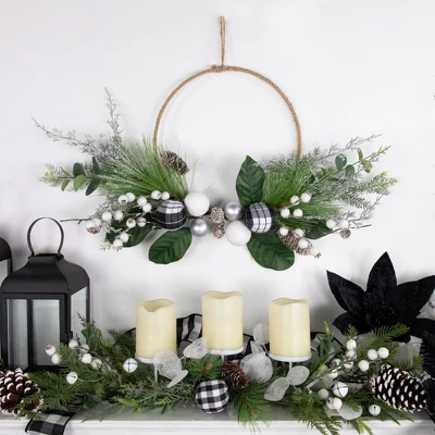 Northlight Real Touch™️ Winter Greenery With Pinecones Artificial Christmas Wreath - 18" - Unlit 3 Northlight Real Touch™️ Winter Greenery With Pinecones Artificial Christmas Wreath - 18" - Unlit