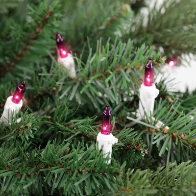 Northlight Mini Incandescent Christmas Lights - Purple - 10' White Wire - 50ct 4 Northlight Mini Incandescent Christmas Lights - Purple - 10' White Wire - 50ct - Image 2