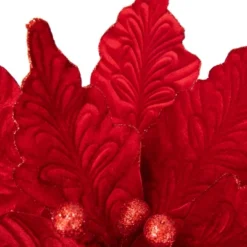 Northlight 24" Glittered Red Poinsettia Christmas Stem Spray -Northlight GUEST 1bde0572 8abd 4fca 8a8d f38c49699b88