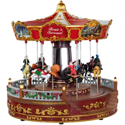 Northlight 14" LED Lighted Animated And Musical Carousel Christmas Decoration 5 Northlight 14" LED Lighted Animated And Musical Carousel Christmas Decoration - Image 3