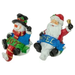 Northlight Santa "Noel" And Snowman "Joy" Glitter Christmas Stocking Holders - 5" - Set Of 2 -Northlight GUEST 1ecb0cce ffc4 426b 9147 483820316f5d