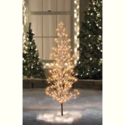 Northlight 6' Pre-Lit LED Brown Artificial Christmas Tree With Icicle Lights- Clear Lights -Northlight GUEST 1f0dcf6c df34 4437 bf75 cb7bb193bdcf