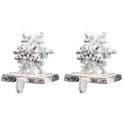 Northlight Double Snowflake Christmas Stocking Holders - 4.75" - Silver - Set Of 2 -Northlight GUEST 1f5c267b d1cc 4114 afa3 48faf2e2723d