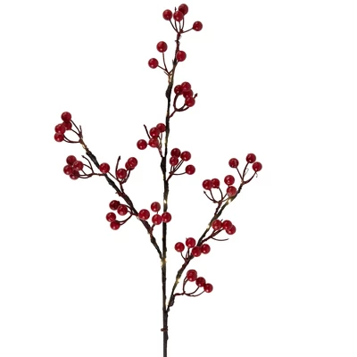 Northlight Lighted Berries Christmas Spray - 29" - Warm White 4 Northlight Lighted Berries Christmas Spray - 29" - Warm White - Image 2