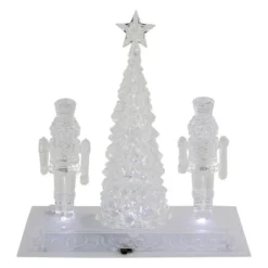 Northlight LED Lighted Icy Crystal Nutcracker And Christmas Tree Decoration - 9" - White Lights -Northlight GUEST 20457538 56ee 478b 9ace e75b39c39131