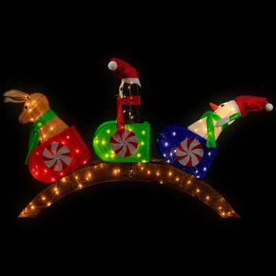 Northlight Lighted Winter Friends Christmas Coaster Outdoor Decoration - 4.5' - LED Warm White 4 Northlight Lighted Winter Friends Christmas Coaster Outdoor Decoration - 4.5' - LED Warm White - Image 2
