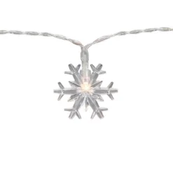 Northlight 10-Count LED Snowflake Christmas Fairy Lights, 4.25ft, Copper Wire -Northlight GUEST 25e0a438 9a9e 4274 a03d 7c1d6b99e87f