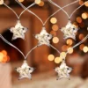 Northlight 10 B/O LED Warm White Clear Star And Yarn Christmas Lights - 4.5' Clear Wire -Northlight GUEST 27ea7ecf 7516 4981 be80 59fcf02f99b0