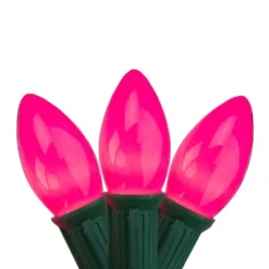 Northlight Opaque C9 Christmas String Lights - Hot Pink - 24' Green Wire - 25ct