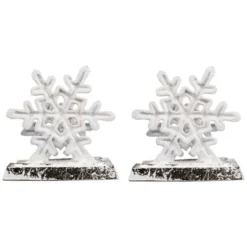 Northlight Double Snowflake Christmas Stocking Holders - 4.75" - Silver - Set Of 2 -Northlight GUEST 2a01bddb 8e64 45b5 bc9b 7d867f844f48