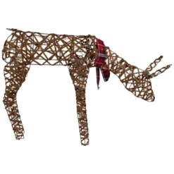 Northlight 35" LED Lighted Feeding Rattan Reindeer Outdoor Christmas Decoration -Northlight GUEST 308cf223 c7b4 4f1e ad56 0a1d5c12d81e