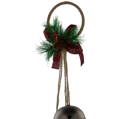 Northlight Jingle Bells With Plaid Bow Christmas Decoration - 20" - Silver 5 Northlight Jingle Bells With Plaid Bow Christmas Decoration - 20" - Silver - Image 3
