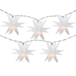 Northlight 10-Count LED White Star Christmas Fairy Lights, 5.25ft, Copper Wire