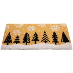 Northlight Trees And Snowflakes Natural Coir Christmas Outdoor Doormat 18" X 30" -Northlight GUEST 32b81c41 81ee 4524 91f3 c60cce2a4a73