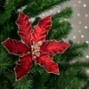 Northlight 8" Glittered Burgundy Velvet Poinsettia Floral Christmas Pick Spray -Northlight GUEST 357eb879 c28f 4d3b b46c 4a60432d3b16