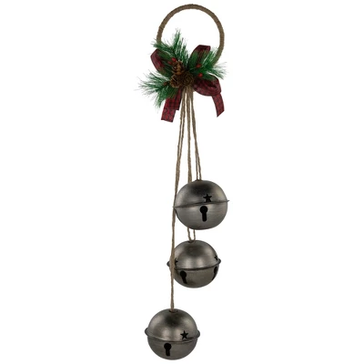 Northlight Jingle Bells With Plaid Bow Christmas Decoration - 20" - Silver 7 Northlight Jingle Bells With Plaid Bow Christmas Decoration - 20" - Silver - Image 5