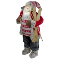 Northlight 4' Standing Santa Christmas Figure With Skis And Fur Boots -Northlight GUEST 369a36a6 79df 4c15 bb1e 3e54cf88d3da
