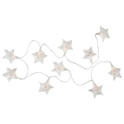 Northlight 10 B/O LED Warm White Clear Star And Yarn Christmas Lights - 4.5' Clear Wire -Northlight GUEST 38a054dc ce28 4476 9042 8122f433f33b