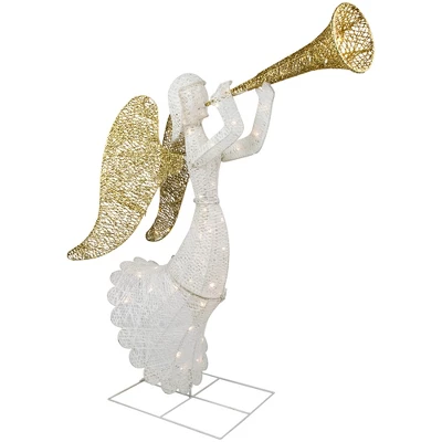 Northlight 48" LED Lighted Gold And Silver Trumpeting Angel Outdoor Christmas Outdoor Decoration 4 Northlight 48" LED Lighted Gold And Silver Trumpeting Angel Outdoor Christmas Outdoor Decoration - Image 2