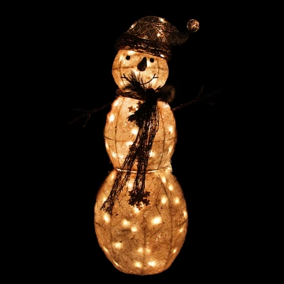 Northlight 43" Lighted White And Gold Snowman Outdoor Christmas Decoration 3 Northlight 43" Lighted White And Gold Snowman Outdoor Christmas Decoration
