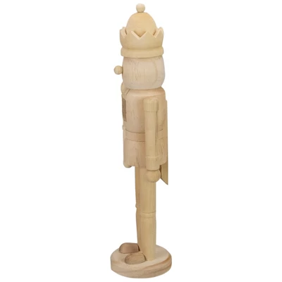 Northlight 14.75" Unfinished Paintable Wooden Christmas Nutcracker With A Crown 4 Northlight 14.75" Unfinished Paintable Wooden Christmas Nutcracker With A Crown - Image 2