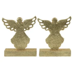 Northlight Angel Glittered Christmas Stocking Holders - 5.5" - Gold - Set Of 2 -Northlight GUEST 3c60750f 85a7 4bb5 b69e 9d5addc0d479