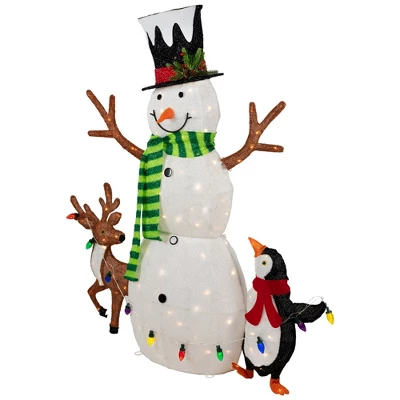Northlight 3D LED Lighted Snowman And Penguin Outdoor Christmas Decoration - 48" - Warm White 6 Northlight 3D LED Lighted Snowman And Penguin Outdoor Christmas Decoration - 48" - Warm White - Image 4