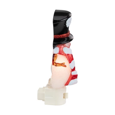 Northlight 6.5" White And Red Snowman In Black Top Hat Christmas Night Light 4 Northlight 6.5" White And Red Snowman In Black Top Hat Christmas Night Light - Image 2