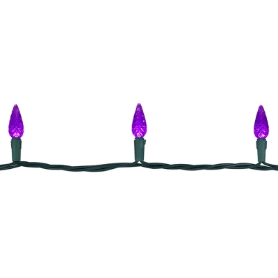 Northlight 70-Count Purple LED Faceted C6 Christmas Lights Set, 23 Ft Green Wire 6 Northlight 70-Count Purple LED Faceted C6 Christmas Lights Set, 23 Ft Green Wire - Image 4