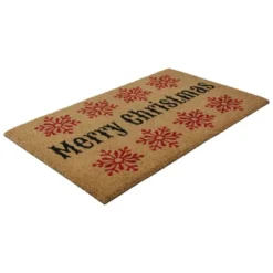 Northlight Natural Coir Merry Christmas Snowflake Doormat 18" X 30" -Northlight GUEST 43bc079a 4261 48b1 a31c a69f7fb810fe