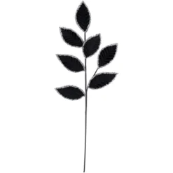 Northlight 26" Black And Silver Sequin Leaves Christmas Spray -Northlight GUEST 47055e64 131a 405b 9dbd 059543138c84