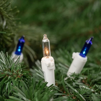 Northlight Mini Incandescent Christmas Lights - Blue And Clear - 21.5' White Wire - 100ct 4 Northlight Mini Incandescent Christmas Lights - Blue And Clear - 21.5' White Wire - 100ct - Image 2
