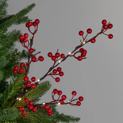 Northlight Lighted Berries Christmas Spray - 29" - Warm White 3 Northlight Lighted Berries Christmas Spray - 29" - Warm White