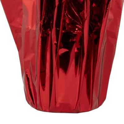 Northlight 22" White Artificial Christmas Poinsettia Flowers With Red Wrapped Base 6 Northlight 22" White Artificial Christmas Poinsettia Flowers With Red Wrapped Base - Image 4