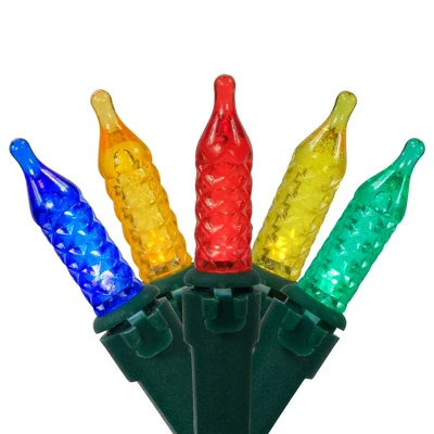 Northlight LED M5 Faceted Christmas Lights - Multicolor - 15.75’ Green Wire - 50ct 3 Northlight LED M5 Faceted Christmas Lights - Multicolor - 15.75’ Green Wire - 50ct