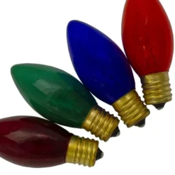 Northlight Pack Of 4 Multi-Colored C7 Transparent Christmas Replacement Bulbs