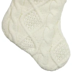 Northlight Cable Knit Christmas Stocking With Faux Fur Cuff - 20.5" - Cream And Beige -Northlight GUEST 5331c61e abdc 44eb a6b3 ec6bac512330