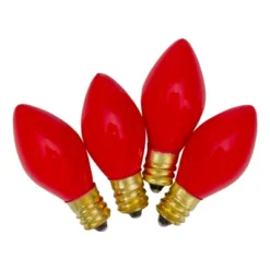 Northlight Set Of 4 Red Opaque C7 Christmas Replacement Bulbs - 2"