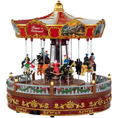 Northlight 14" LED Lighted Animated And Musical Carousel Christmas Decoration 6 Northlight 14" LED Lighted Animated And Musical Carousel Christmas Decoration - Image 4
