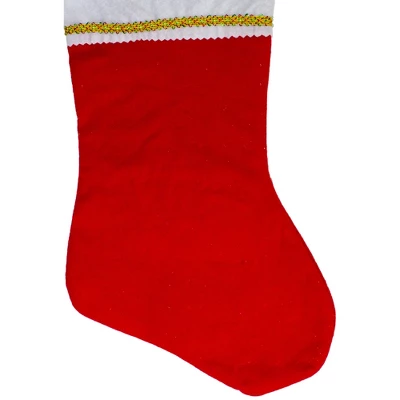 Northlight 19" Red And White Soild Christmas Stocking With Gold Glitter Pen 4 Northlight 19" Red And White Soild Christmas Stocking With Gold Glitter Pen - Image 2
