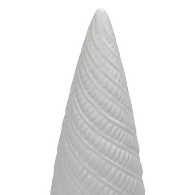 Northlight 10" White Ceramic Cone Tree Christmas Decoration 4 Northlight 10" White Ceramic Cone Tree Christmas Decoration - Image 2