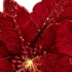 Northlight 20" Lighted Red Velvet Poinsettia Christmas Stem Spray -Northlight GUEST 6132e4a7 9456 49e6 8c4f 74dc12d436bd
